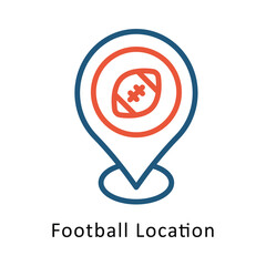 Football Location  Vector two Colors Outline Icon. Eps file 10