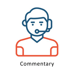 Commentary  Vector two Colors Outline Icon. Eps file 10