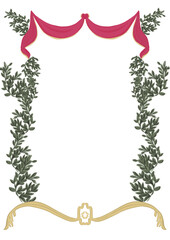 christmas frame with branches fit for wedding engagement invitation decoration