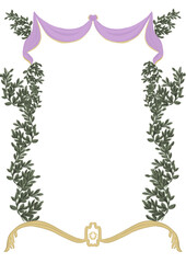 christmas frame with branches fit for wedding engagement invitation decoration