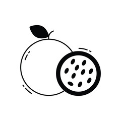 Passion fruit vector icon