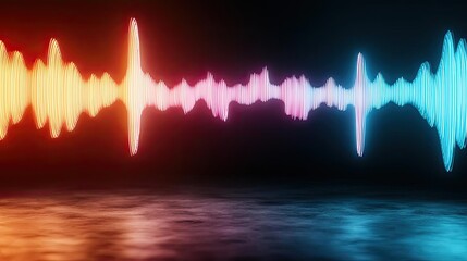 Colorful sound wave representation against a dark background.
