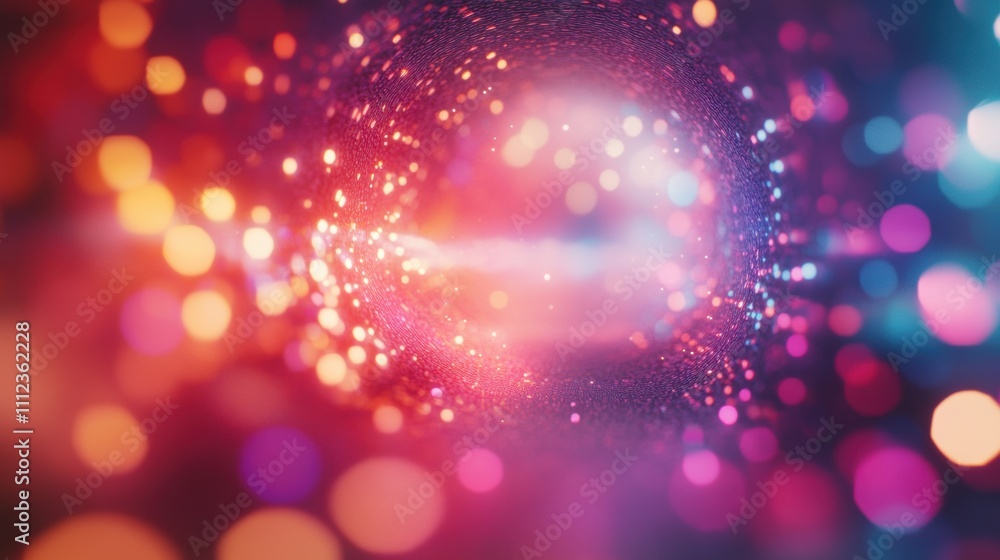 Poster colorful abstract background featuring vibrant bokeh lights and soft glowing orbs creating a dreamy 