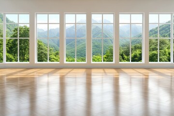 Fototapeta premium Advanced Window Installations Modern Windows with Bold Frames Vibrant Glass, Expert Renovation Installation Services Concept designs for advanced window artistry, showcasing stunning views and