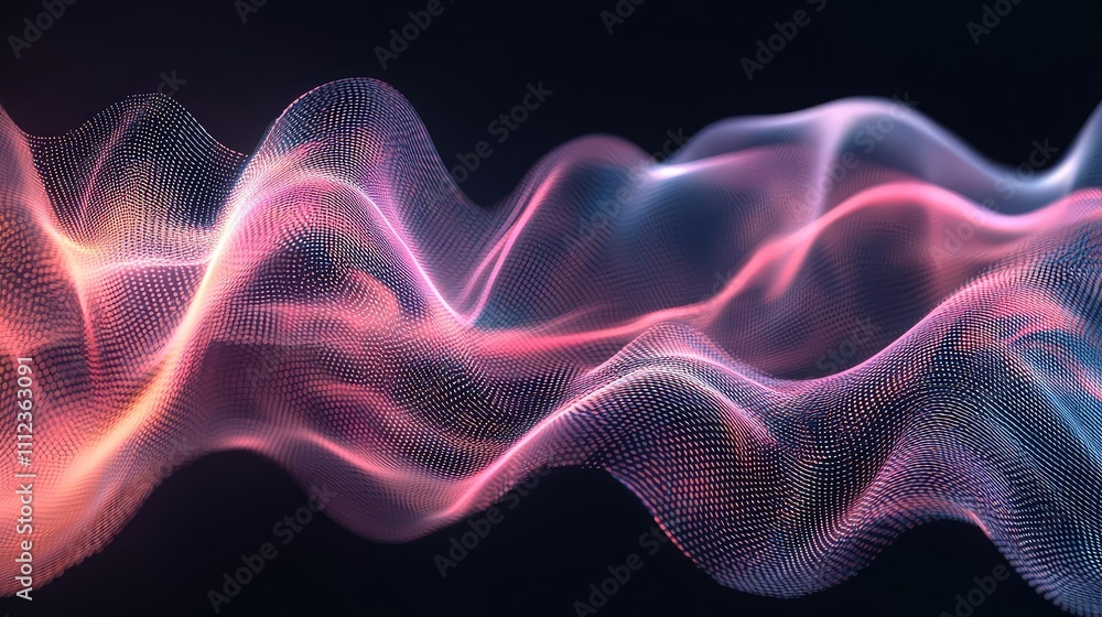 Aufkleber abstract wave patterns with vibrant colors on a dark background