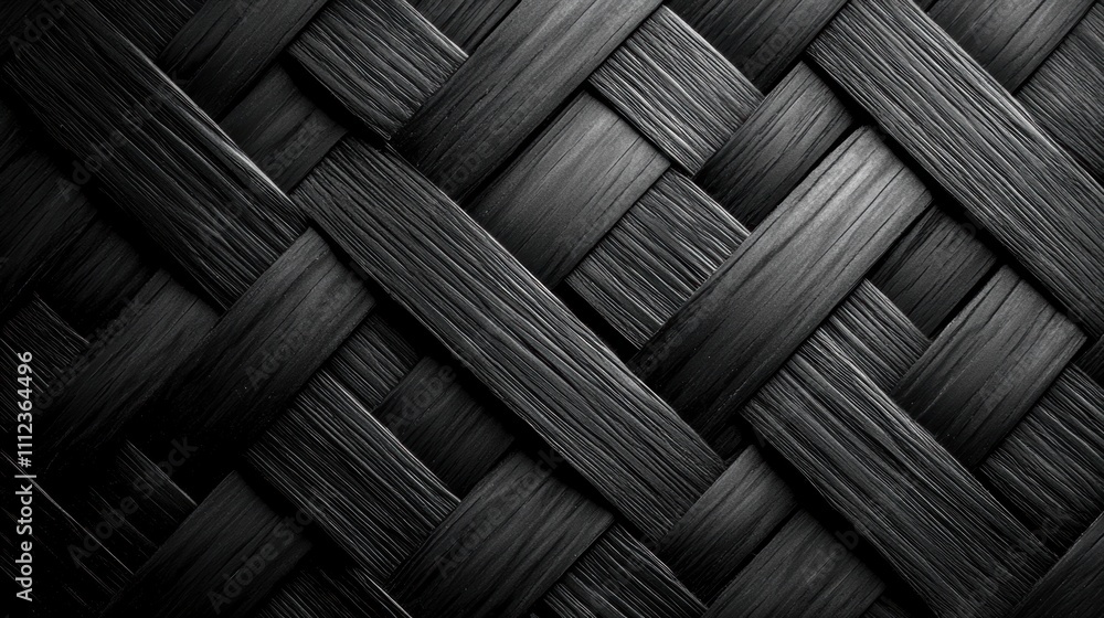 Poster textured black woven pattern background with intricate braided design suitable for various design pr