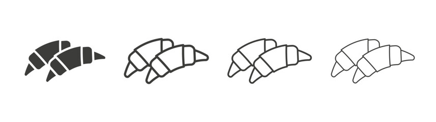 Croissant icons collection. vector set in black color