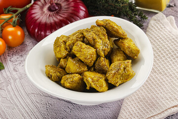 Indian cuisine curry chicken fillet