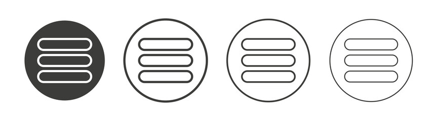 Hamburger menu icons collection. vector set in black color