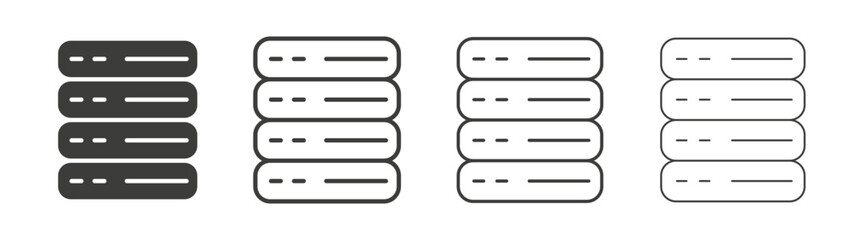 Server rack icons collection. vector set in black color