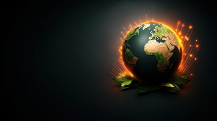 Fototapeta premium Realistic Topographic Globe with Financial Elements