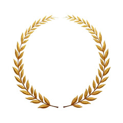 Golden leaf border, circle border, PNG transparent background