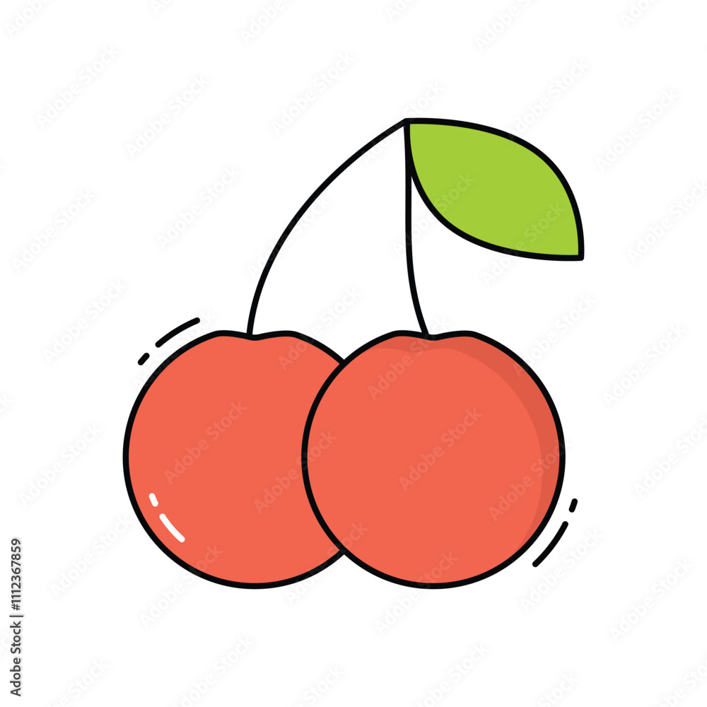 Sticker Cherry vector icon