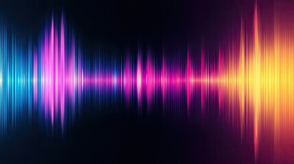 Colorful sound wave visualization on dark background.
