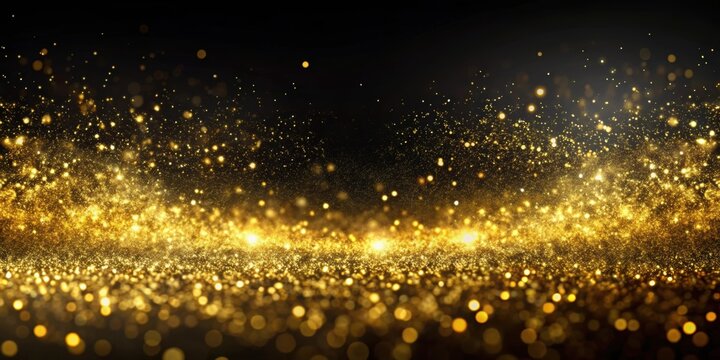 Abstract magic gold dust background over black, gold, dust, abstract, magic, background, black, beautiful, art, widescreen