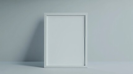 Floating white rectangular frame with a smooth background