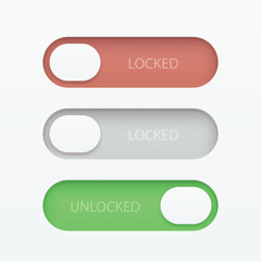 a realistic design digital lock in set