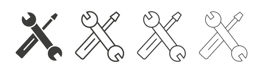 Repair tools icons collection. vector set in black color