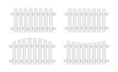 Wooden fence village architecture rustic outdoor barrier, backyard garden picket of grey or white color. Cartoon garden planks, fence wood timber, countryside barrier vector illustration
