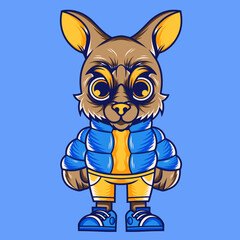 Mascot character design cartoon of kangaroo