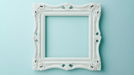 Floating white rectangular frame with a smooth background