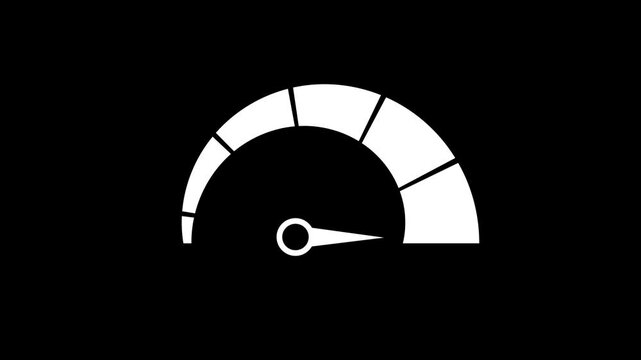 Speedometer, isolated on transparent background with alpha channel. Abstract concept graphic element of tachometer, motion graphic business tachometer low, medium and high concept