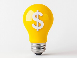 A light bulb radiating light, adorned with a dollar sign, representing creative financial concepts.