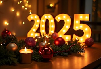 A realistic and high-quality photo of a snowy city square at night. A massive, beautifully decorated Christmas tree stands at the center, adorned with shimmering lights, ornaments, and a glowing star 