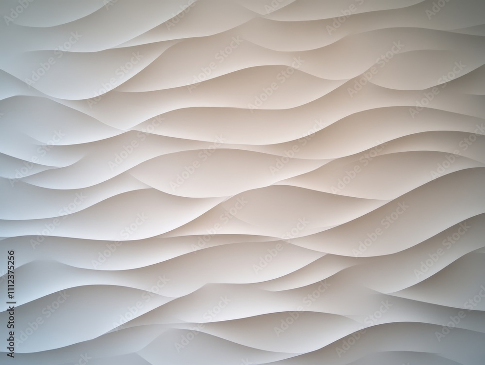 Poster Clean and modern seamless white wave texture featuring gentle curves and soft shadows under directional lighting, ideal for minimalist design use