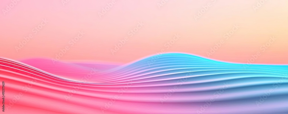 Poster colorful abstract waves with gradients on a smooth surface, white isolate background