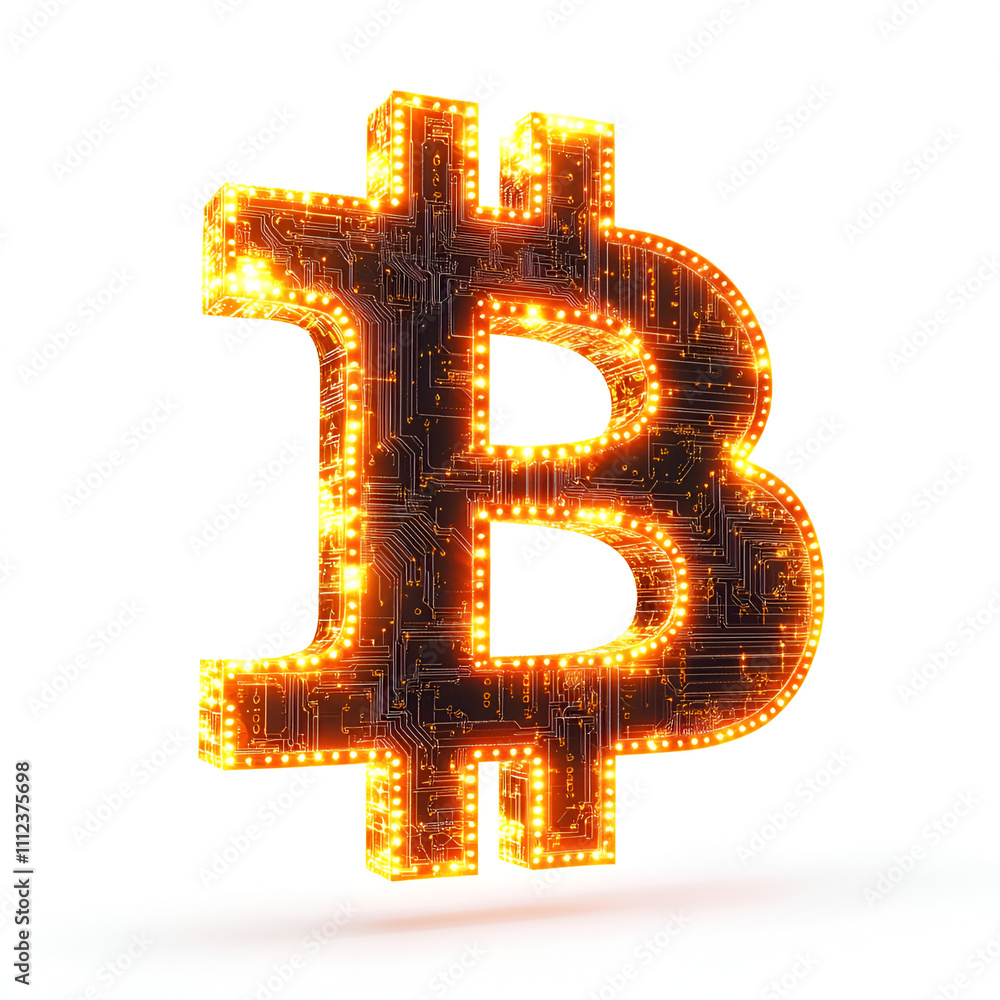 Poster exploring bitcoin technology advancements digital finance cryptocurrency virtual environment close-u