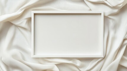 Floating white rectangular frame with a smooth background