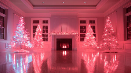 New Year's Tree on a bright festive New Year's background