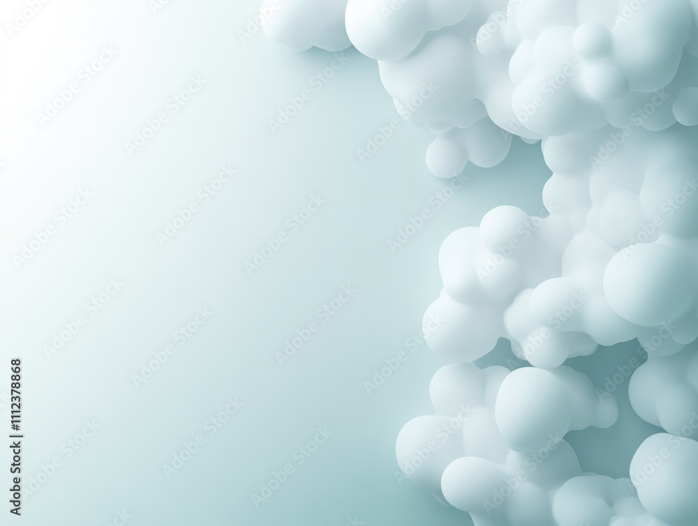 Aufkleber Overhead perspective showcases an abstract pattern of molecules and lines in soft gray shades, creating a sense of depth and offering room for text on the right side