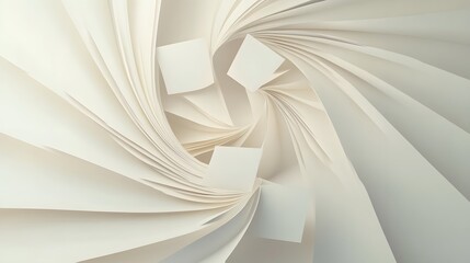 Abstract Swirling Cream Paper Design Showing Squares