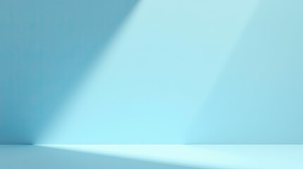 An abstract and minimalistic background in soft blue tones, suitable for creating stylish and modern designs, product visualization, website design, advertising banners and presentations.