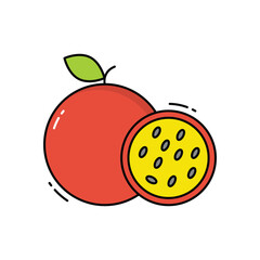 Passion fruit vector icon