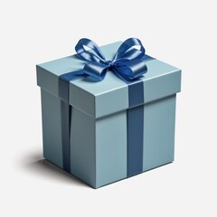 blue gift box isolated on white background cutout