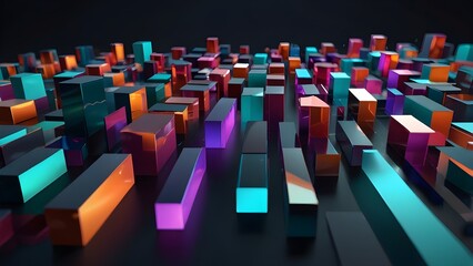 Obraz premium Dynamic Digital Design Holographic Abstract 3D Art