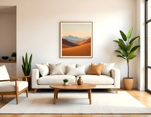 High quality modern living room interior design.