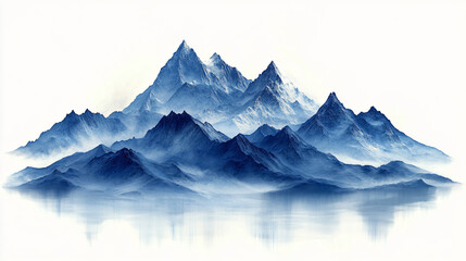 Create an image of a mountain range where the peaks and valleys are depicted using triangles
