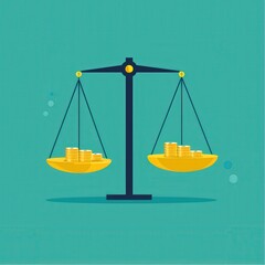 A golden scale measuring time spent vs monetary cost