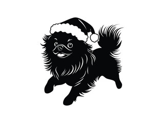 Christmas Pekingese Dog Silhouette Design – Festive Holiday Artwork
