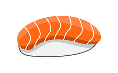 Salmon sushi nigiri on transparent background. Japanese food png illustration