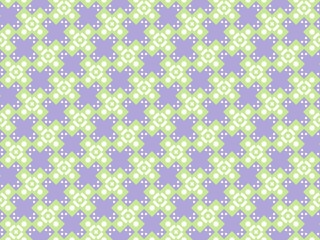 Purple and Green Pastel Geometric Cross Seamless Tile Design.