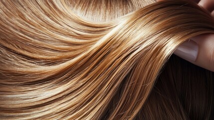Fototapeta premium A beauty expert applying a hair treatment to restore the hairâ€™s natural shine and health.
