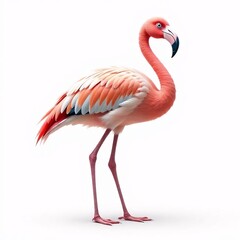 Flamingo on white