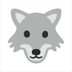 Wolf Face Vector Icon - Howling Canine Pack Hunter Isolated Sign