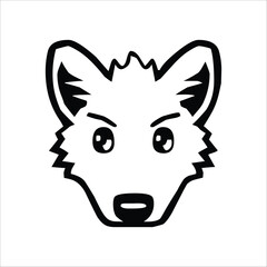 Wolf Face Vector Icon - Howling Canine Pack Hunter Isolated Sign