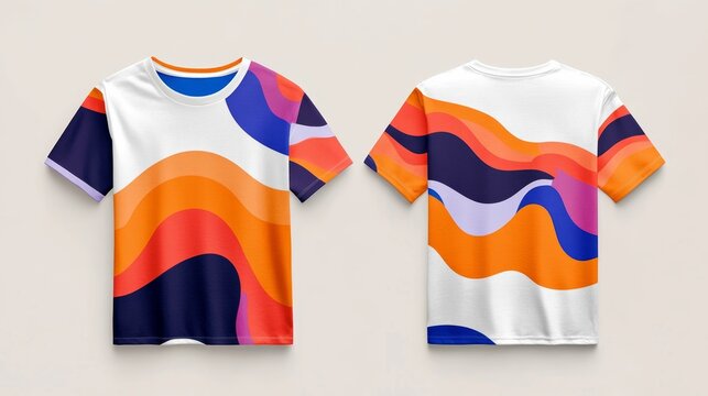 T-shirt mockup with editable design spaces blank shirt showcasing customization potential vibrant color accents and a polished layout to highlight apparel personalization